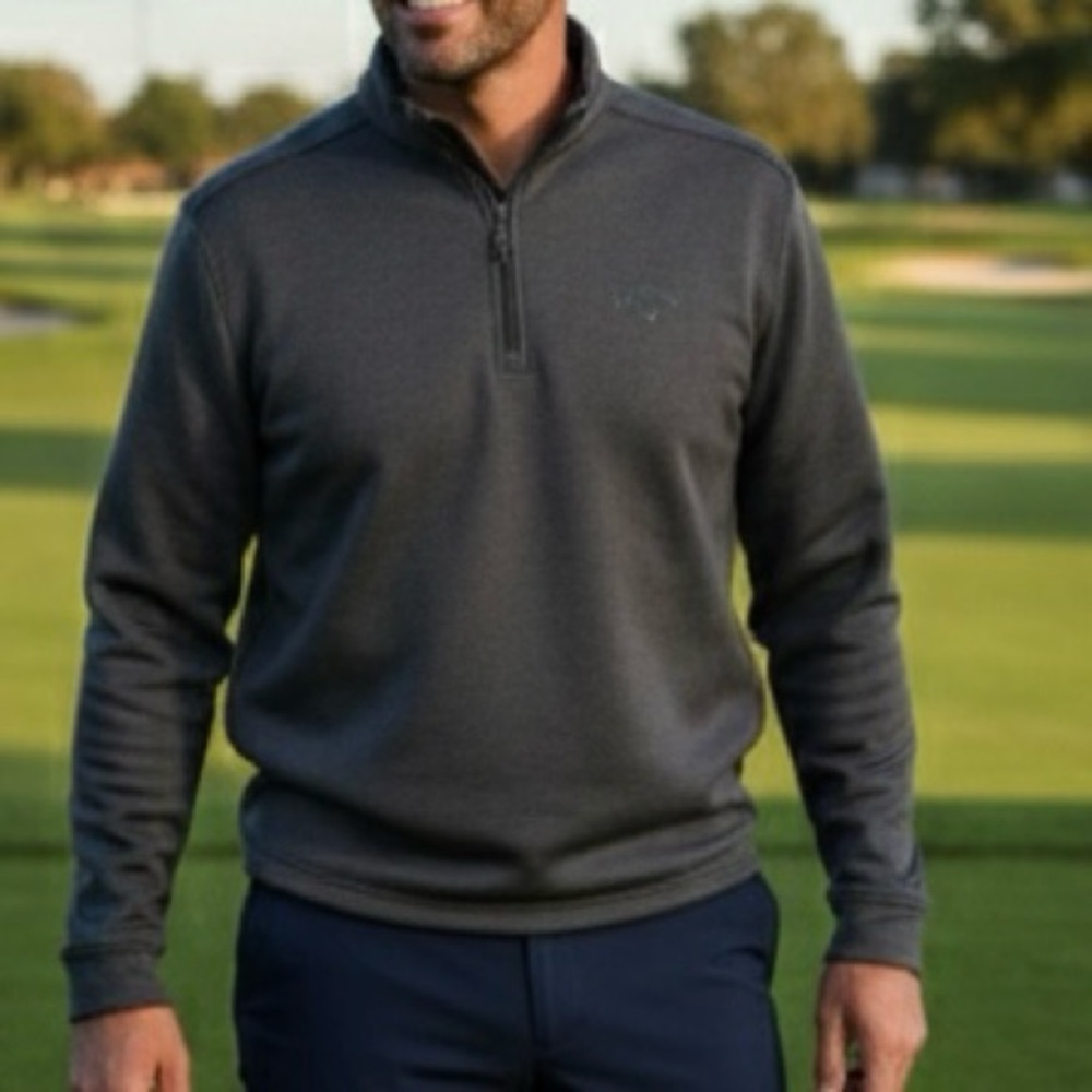 Callaway Men's Gray long sleeve Quarter-Zip Golf Sweatshirt size large